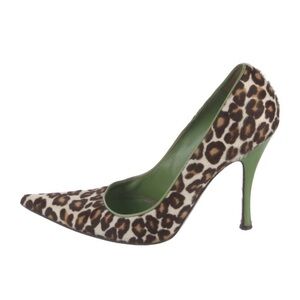 Alexander McQueen Leopard Pony Hair Pumps Size 10 womens